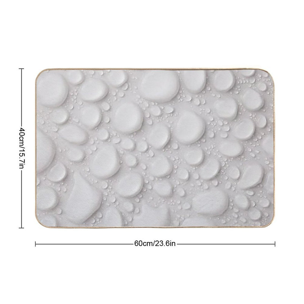 Water Drops, Beads, Rain Drops, Bubbles, White, Clear, Wet, Drenched,  Anti-Trip Bath Mat
