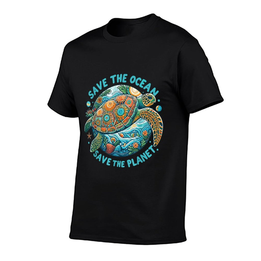 Save The Ocean Save The Planet Cute Sea Turtle  Moisture-wicking T-Shirt