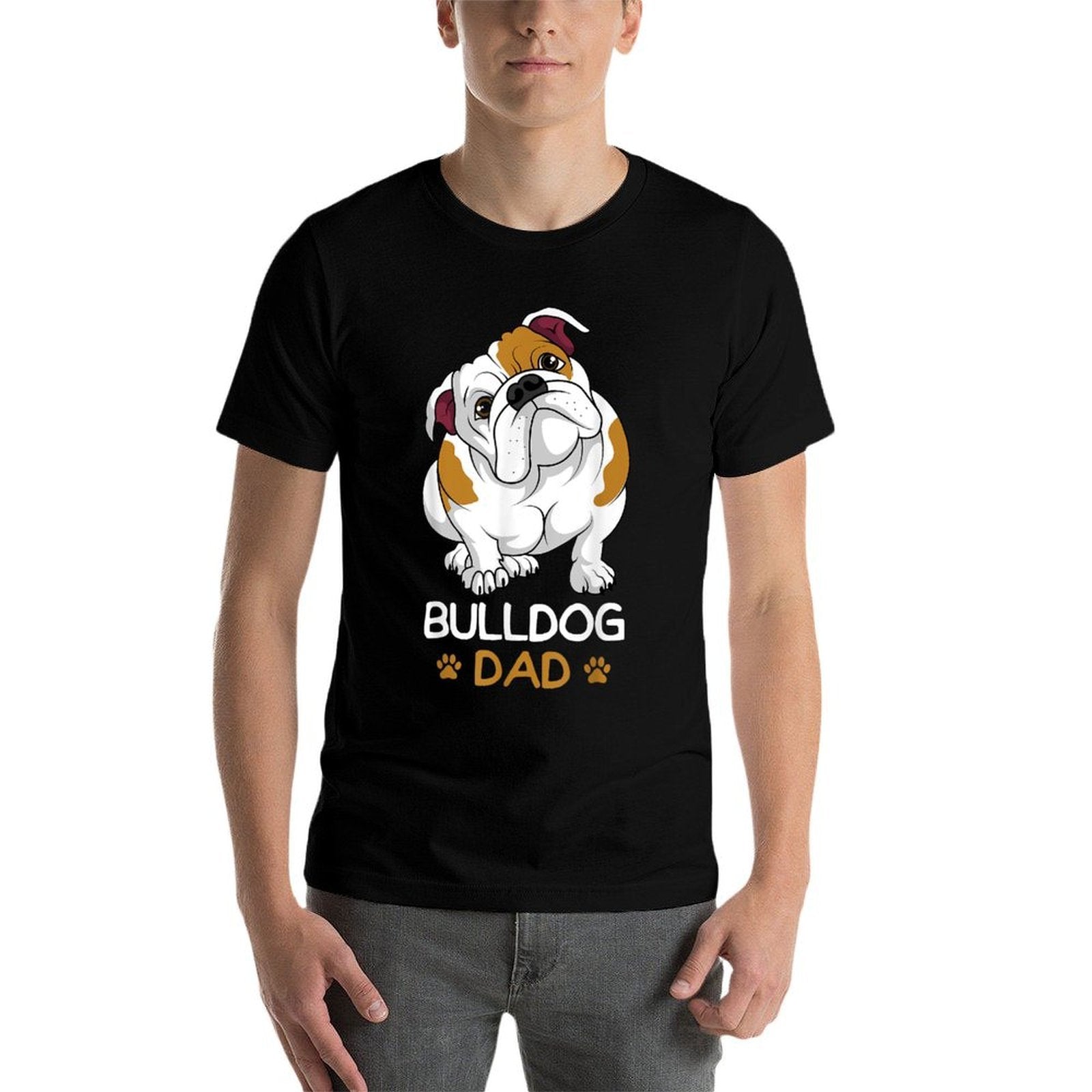 Bulldog Dad Funny English Bulldog Dog Owner for Men  Slim-fit Cut T-Shirt