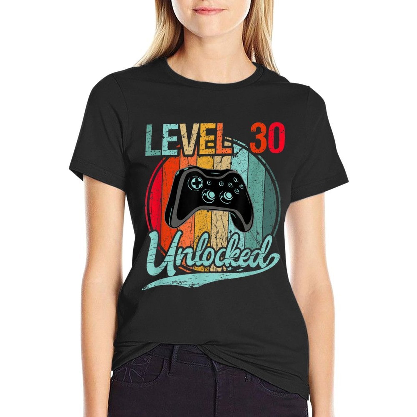 Gamer Level 30 Unlocked Controller 30th Birthday  Cotton T-Shirt