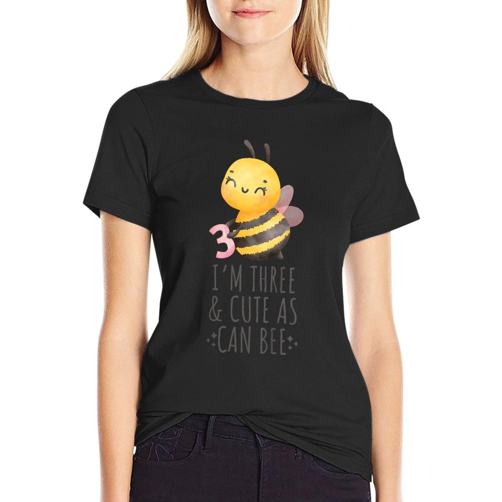 Kids I'm Three & Cute As Can Bee 3rd Third Birthday  Vintage-inspired T-Shirt