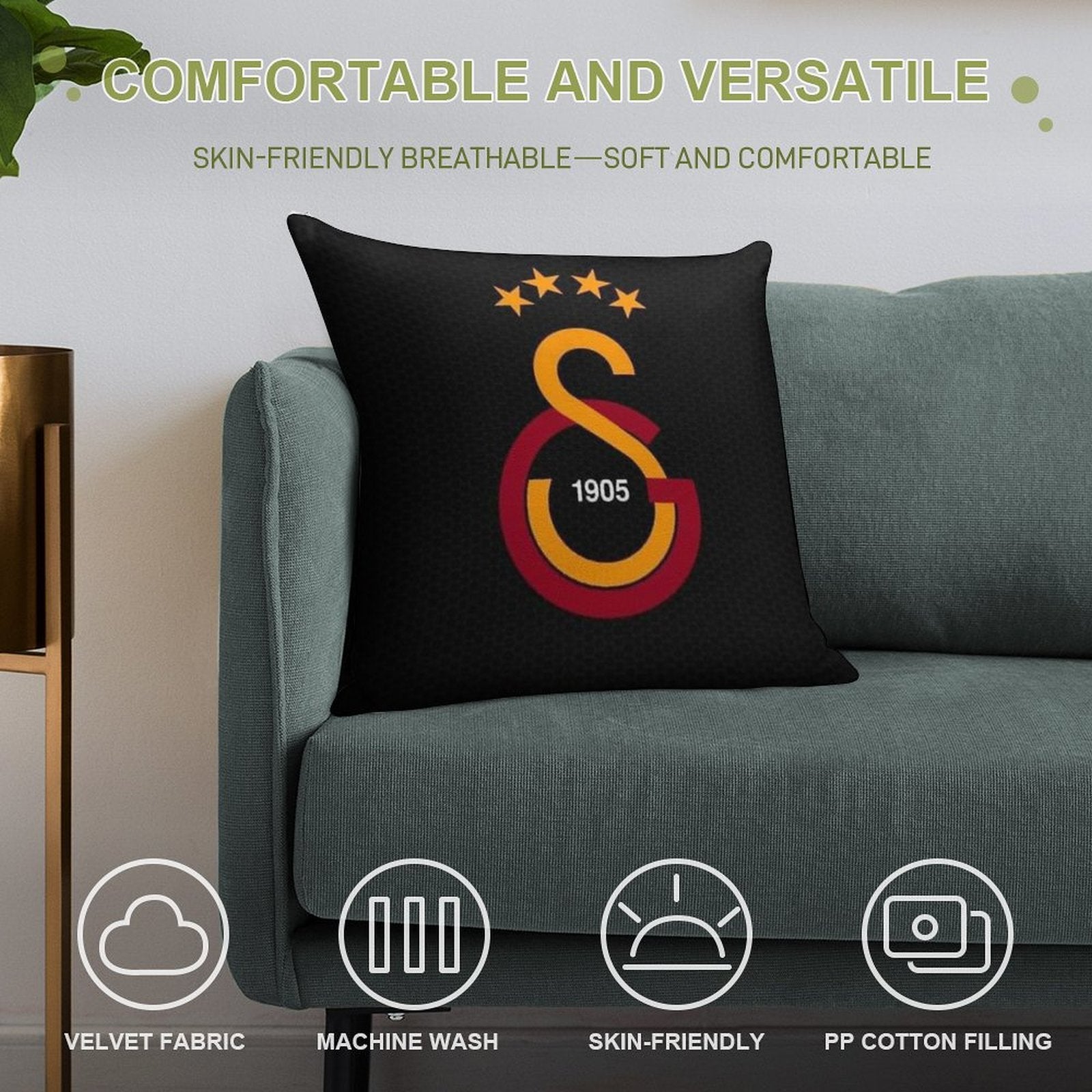 Galatasaray Soft Anti-Pilling Throw Pillow
