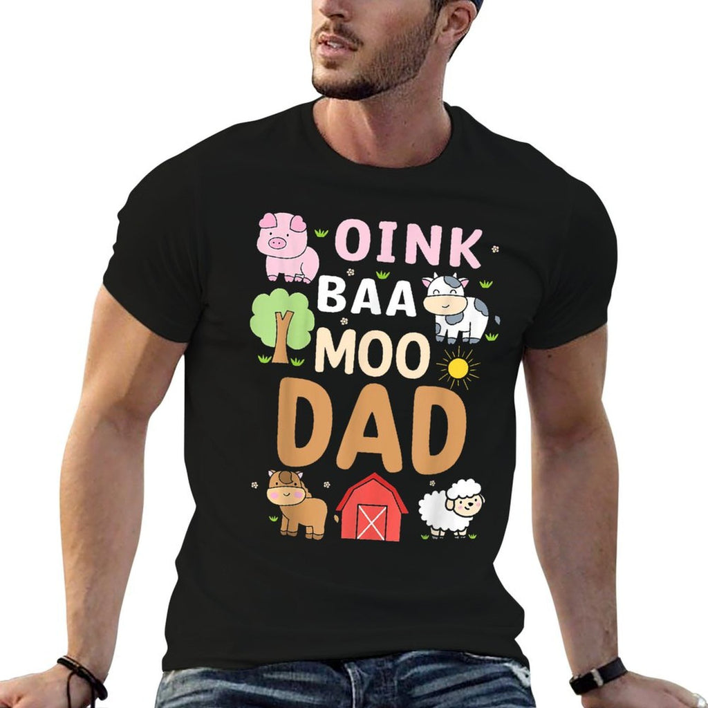 Oink Baa Moo Dad Barnyard Farm 2nd Birthday Boy Girl  Odor-resistant T-Shirt