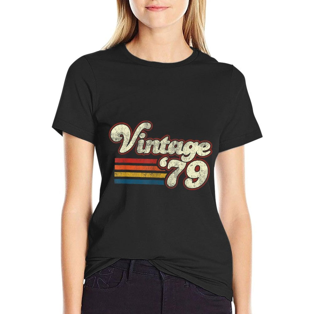 Vintage 1979 Birthday  Rolled Sleeves T-Shirt
