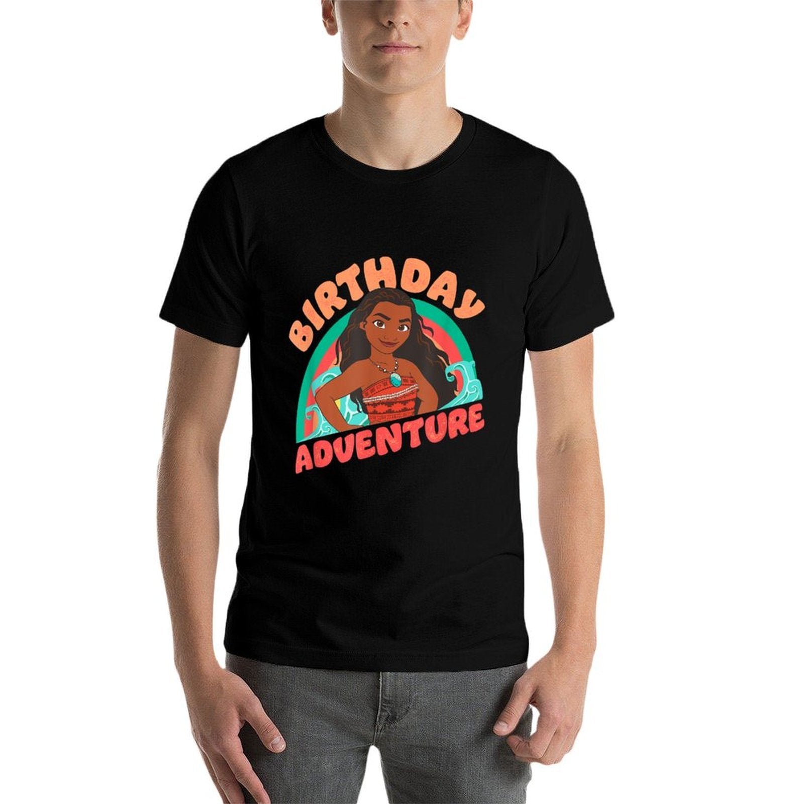 Disney Moana Brave Moana Birthday Adventure Big Chest Logo  Vintage-inspired T-Shirt