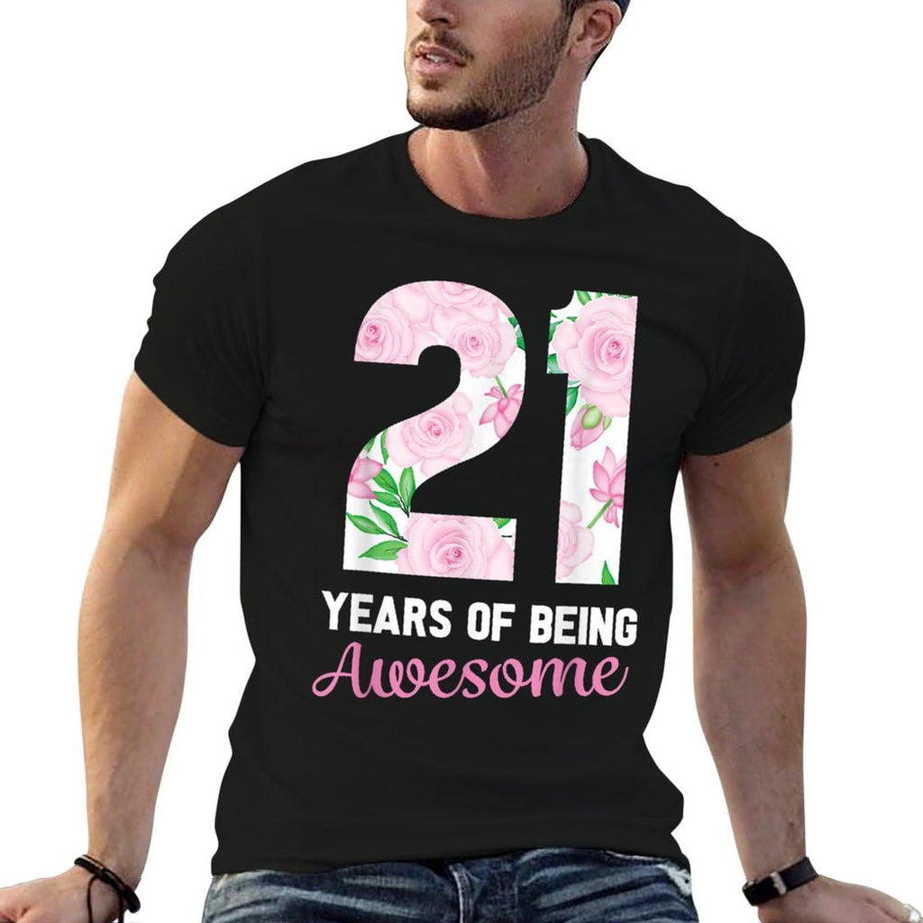 21 Years Old Bday 21 Years of Being Awesome 21st Birthday  Slim-fit Cut T-Shirt