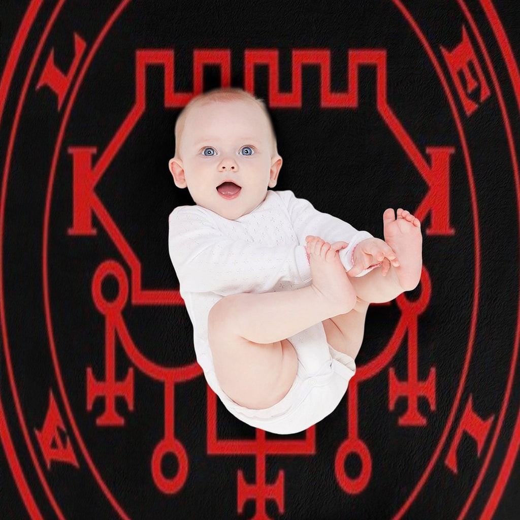 Belial Demon King Red Sigil Occult Magick Seal Easy Care Throw Blanket