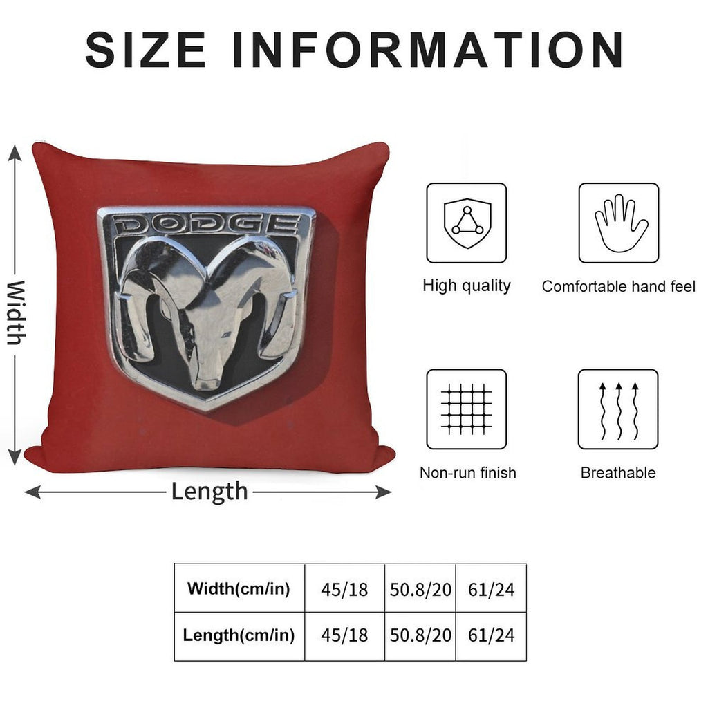 Dodge Logo Soft Shrink-Resistant Throw Pillow