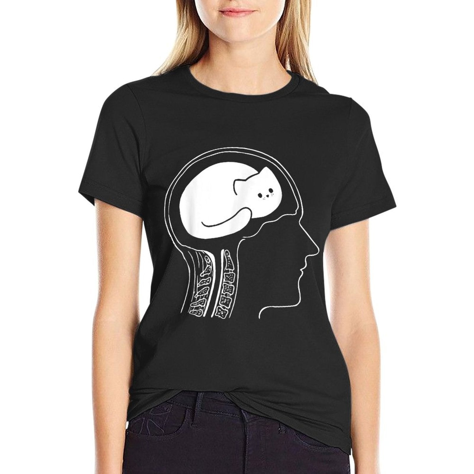 Funny Cat Brain Meme Joke Graphic  Affordable Price T-Shirt