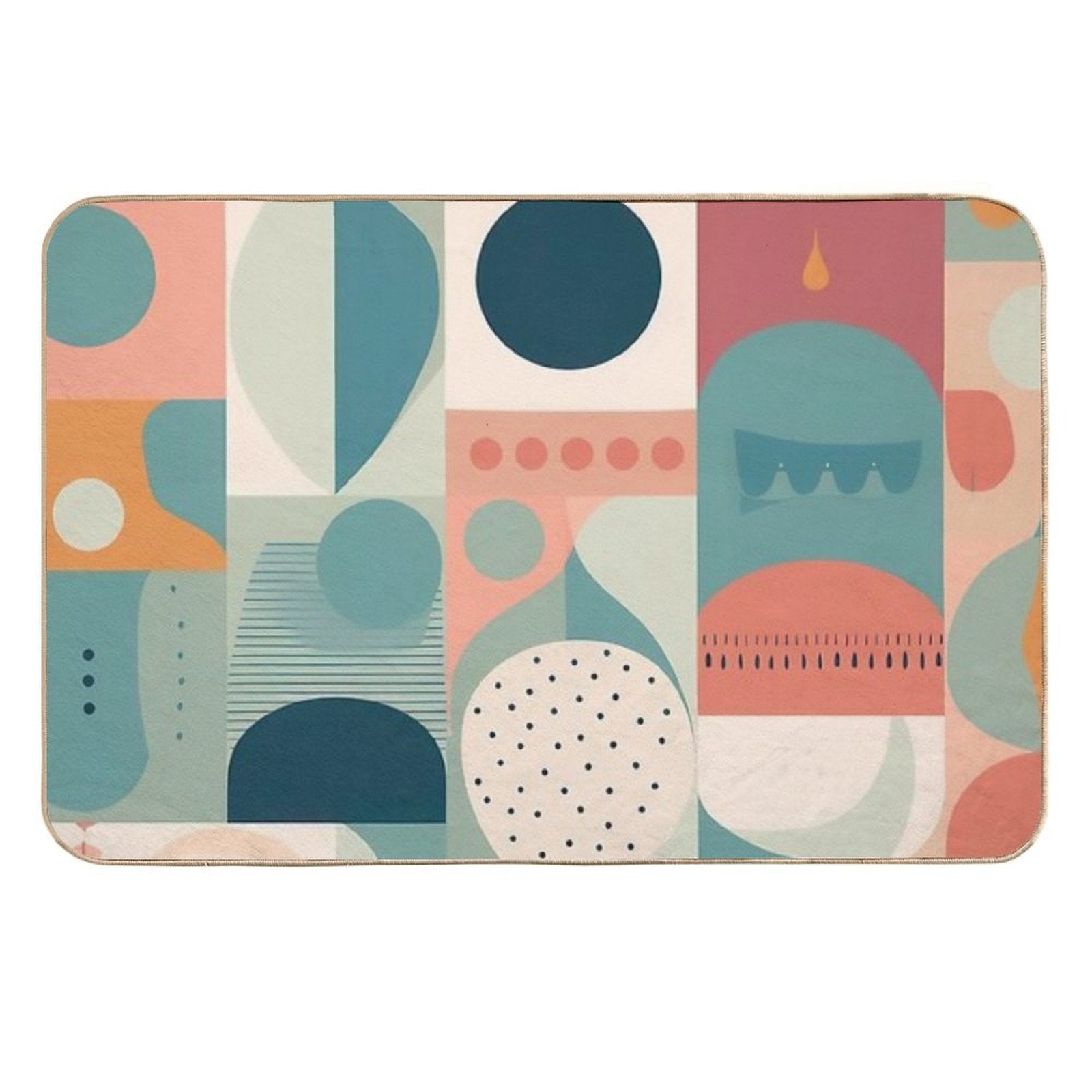 Geometric Design  Dirt-Trapping Bath Mat