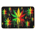 Leaf Rasta Colors Dripping Paint  Pet-Safe Bath Mat