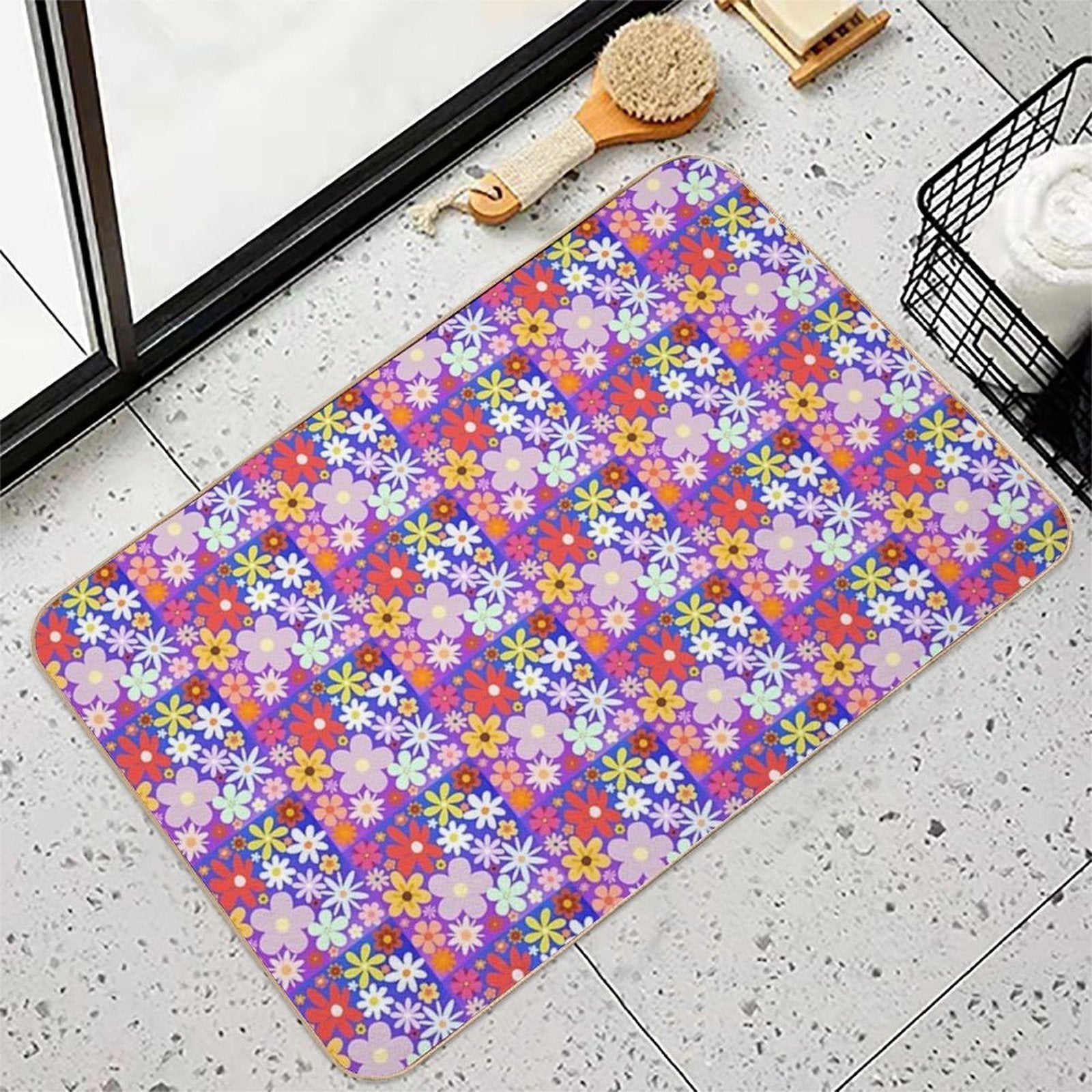 Flower Power  Fade-Resistant Bath Mat