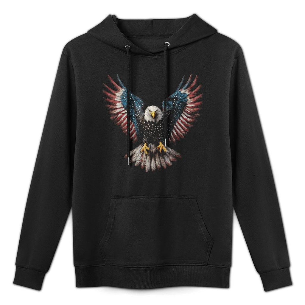 American Bald Eagle 4th of July USA Patriotic Men Women Medium-Weight Fabric Hoodie