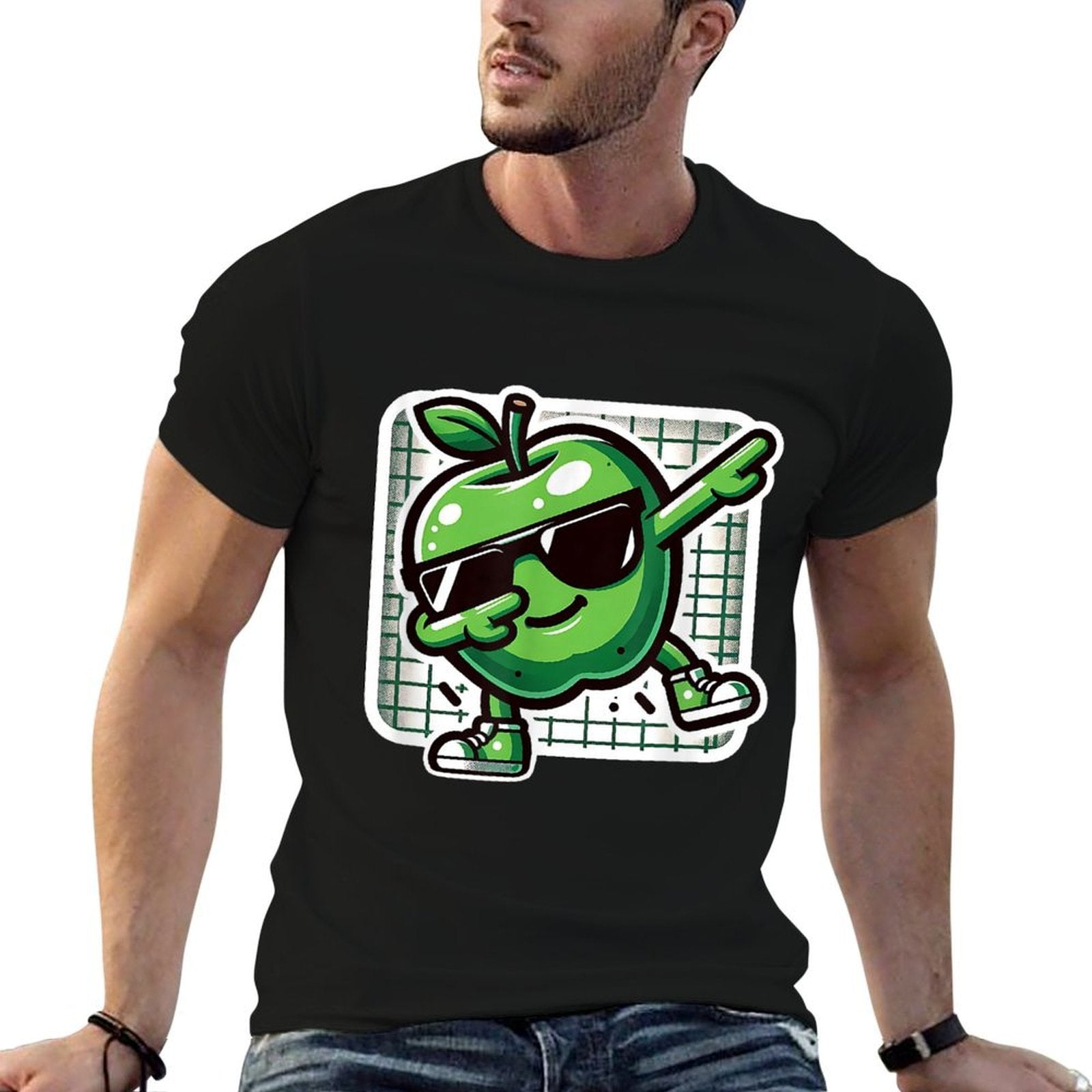Funny Dab Apple Dancing Dabbing Fruit Meme  Graphic-printed T-Shirt
