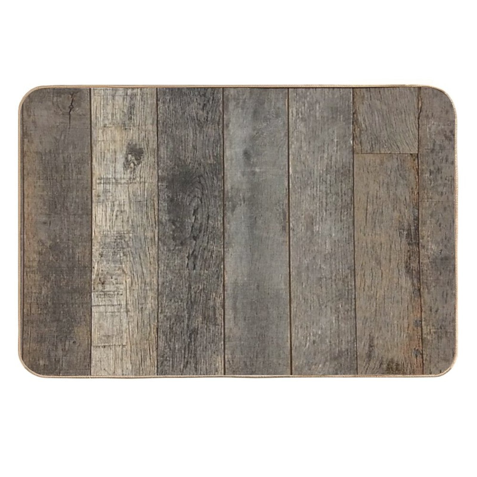 Western Country Distressed Old Barn Farmhouse Wood  Anti-Trip Bath Mat