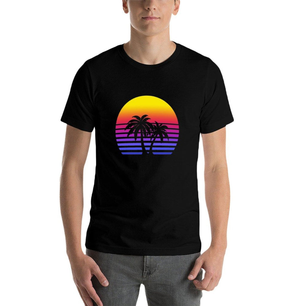 Synthwave Sun Palm Trees  Classic T-Shirt