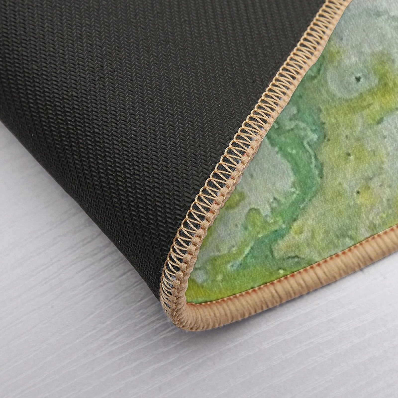 Lime Green Yellow Acrylic Abstract  Eco-Friendly Bath Mat