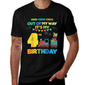 Out of My Way It's My 4th Birthday Trains Party Kids 4 Year  Classic T-Shirt