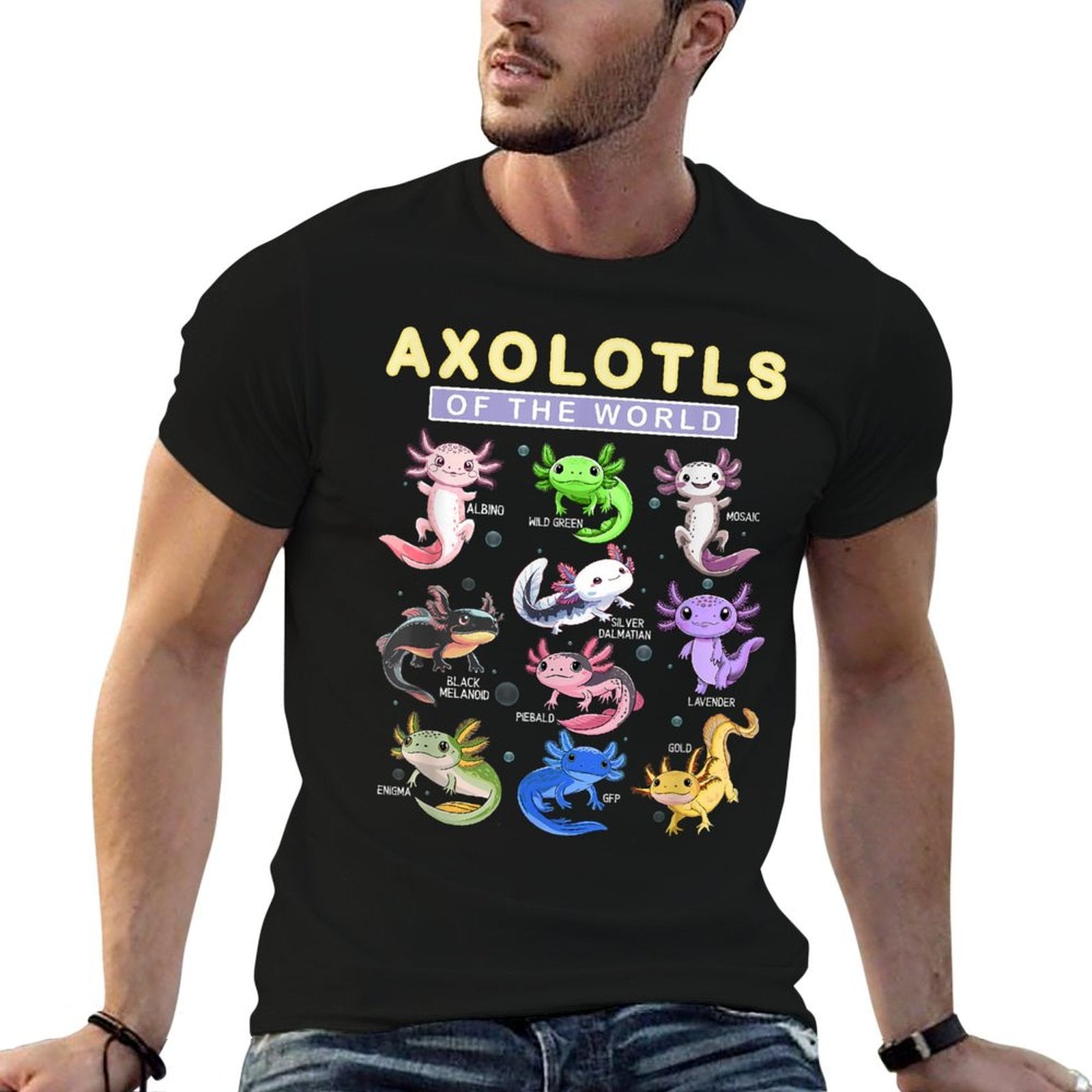 Funny Axolotls Of The World Cute Kawaii Axolotl  Odor-resistant T-Shirt