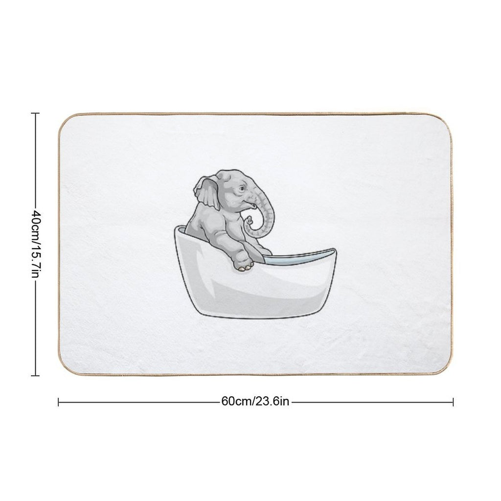 Elephant Bathe Bathtub Durable Bath Mat