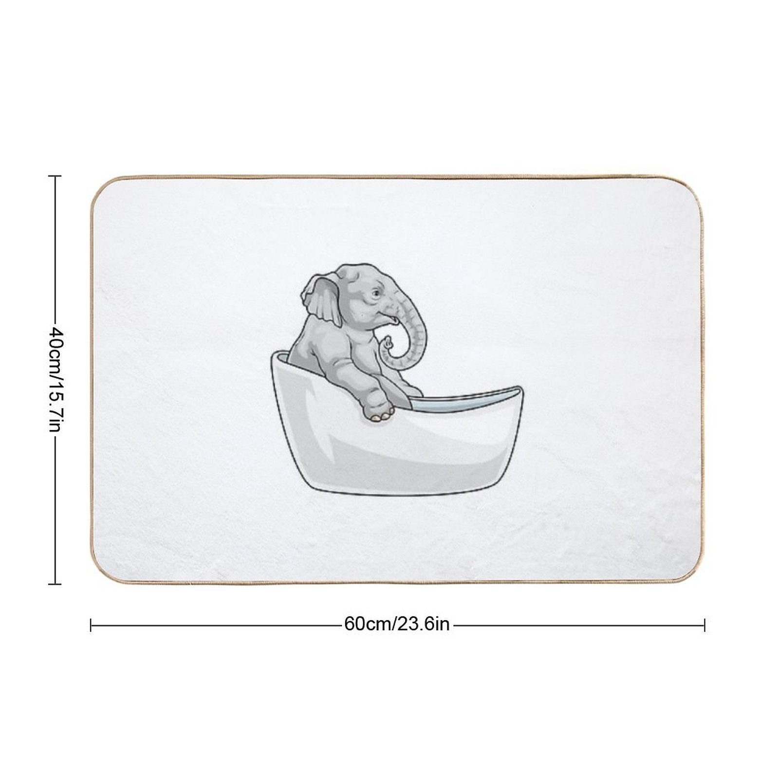 Elephant Bathe Bathtub Durable Bath Mat