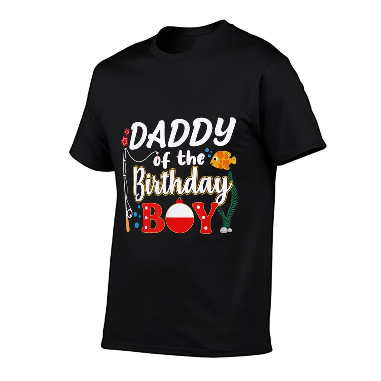 Daddy of The Birthday Boy Fishing Family Matching Bday Party  Heathered Texture T-Shirt