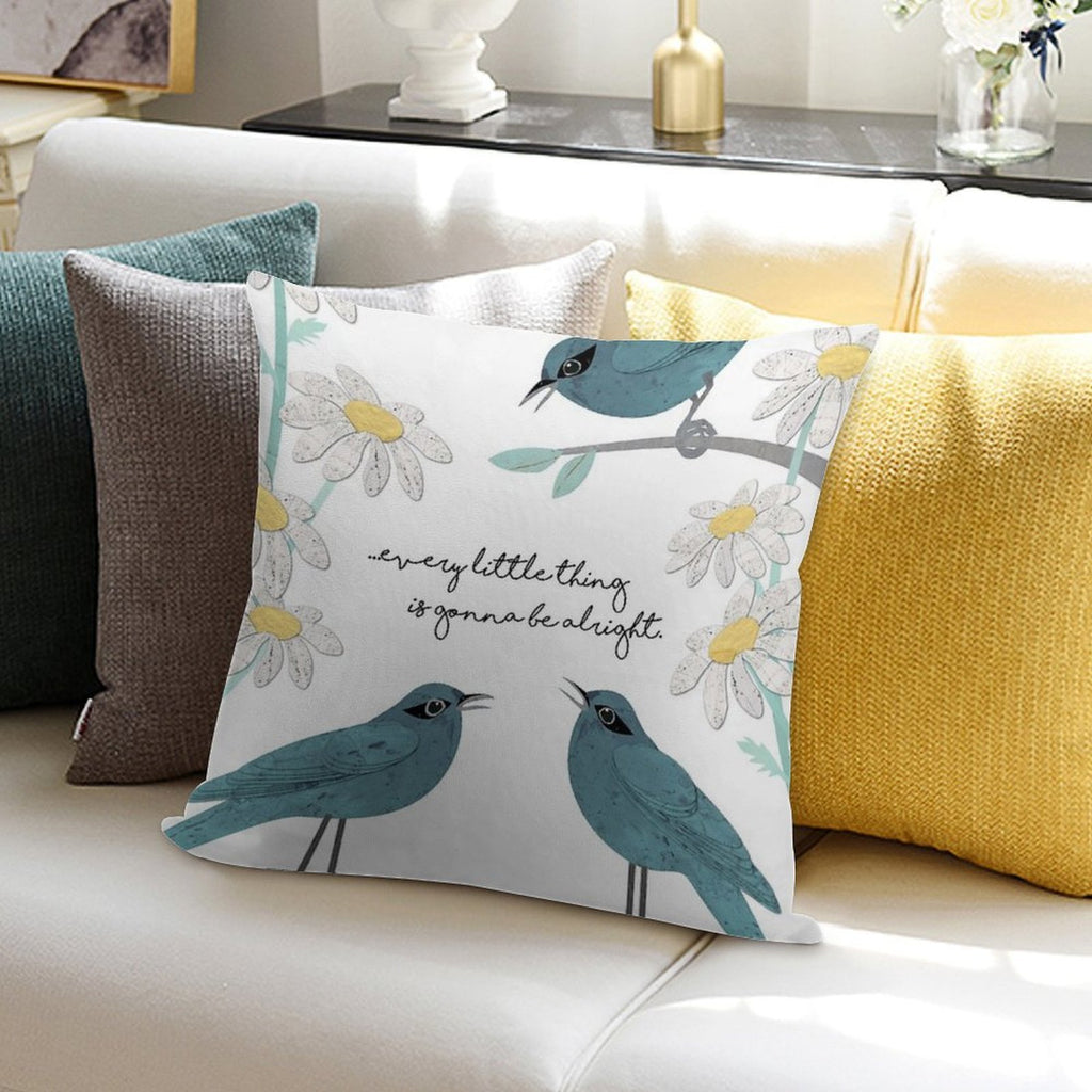 Three Little Birds (Don't Worry About A Thing) Soft Anti-Pilling Throw Pillow