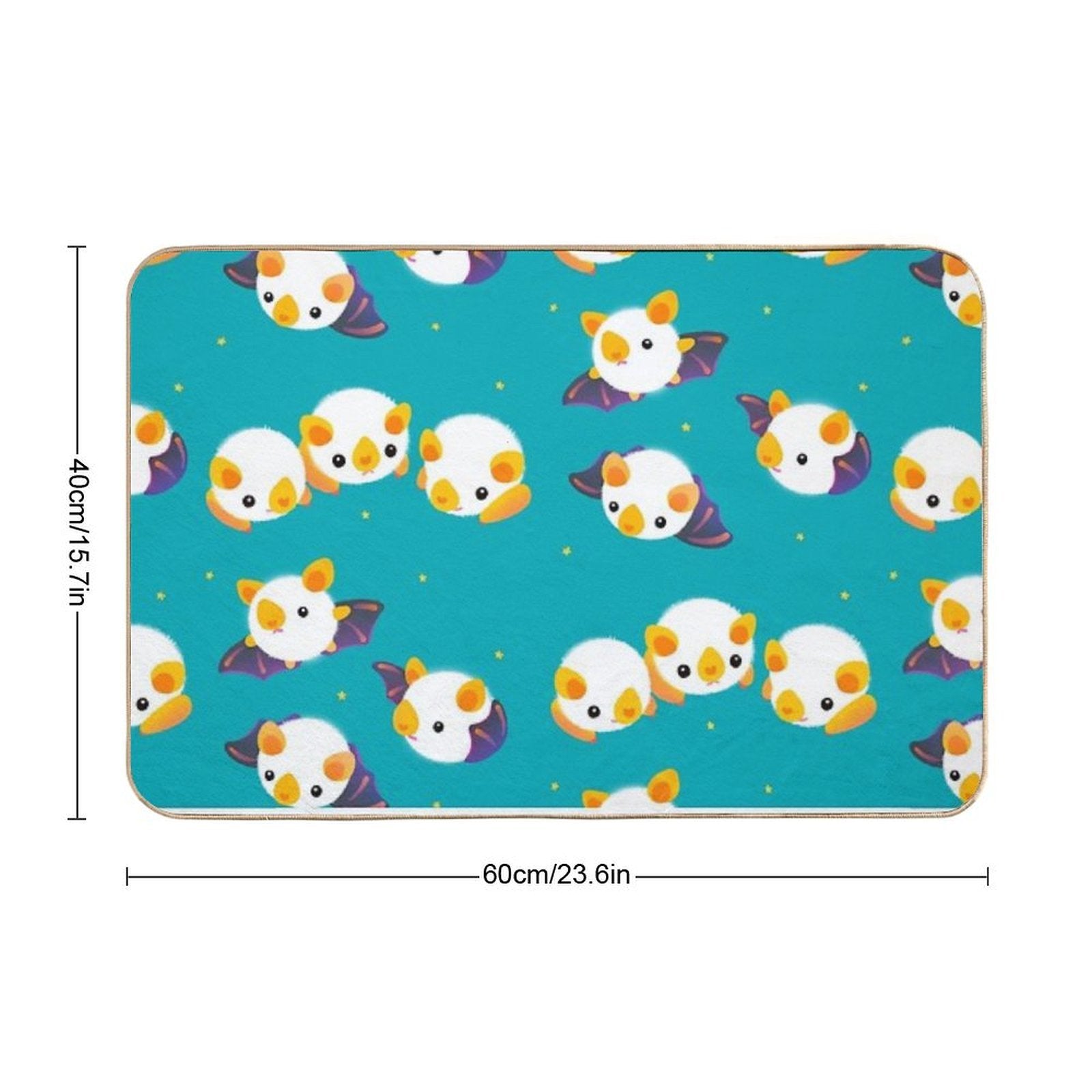 Honduran White Bat (Flying Mochi)  Stain-Proof Bath Mat