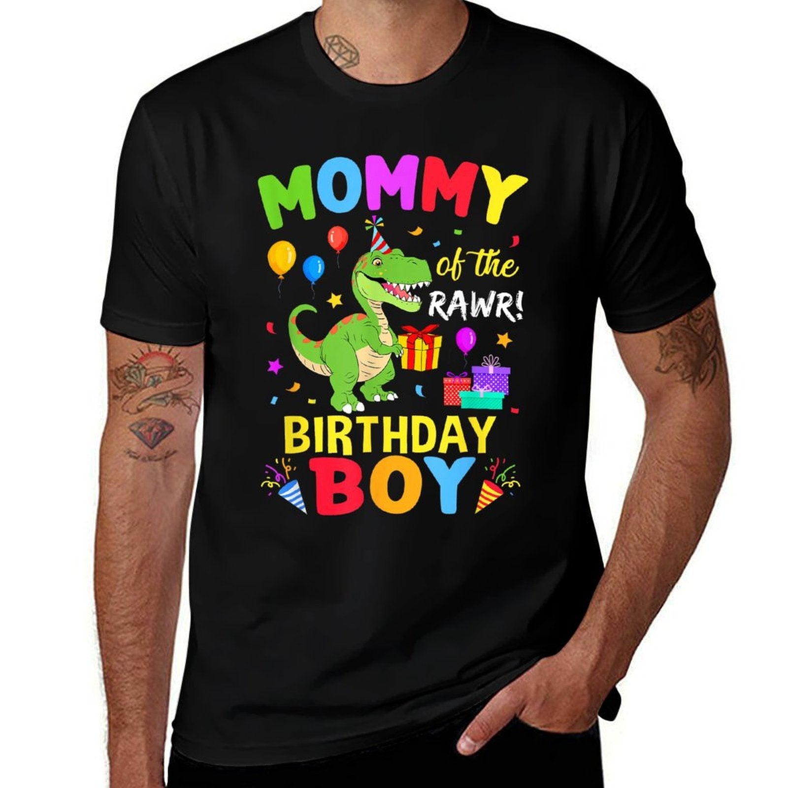Mommy Of The Birthday Boy T-Rex Funny Dinosaur Boy Party  Affordable Price T-Shirt