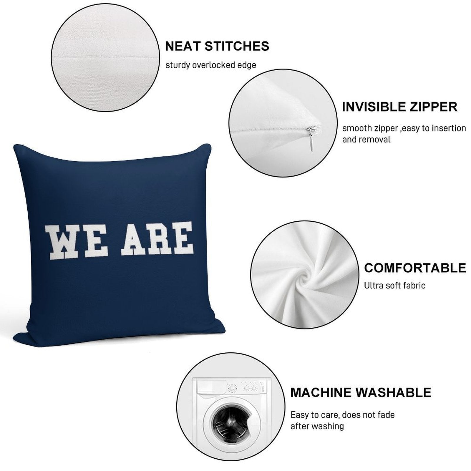 WE ARE Soft Fade-Resistant Throw Pillow