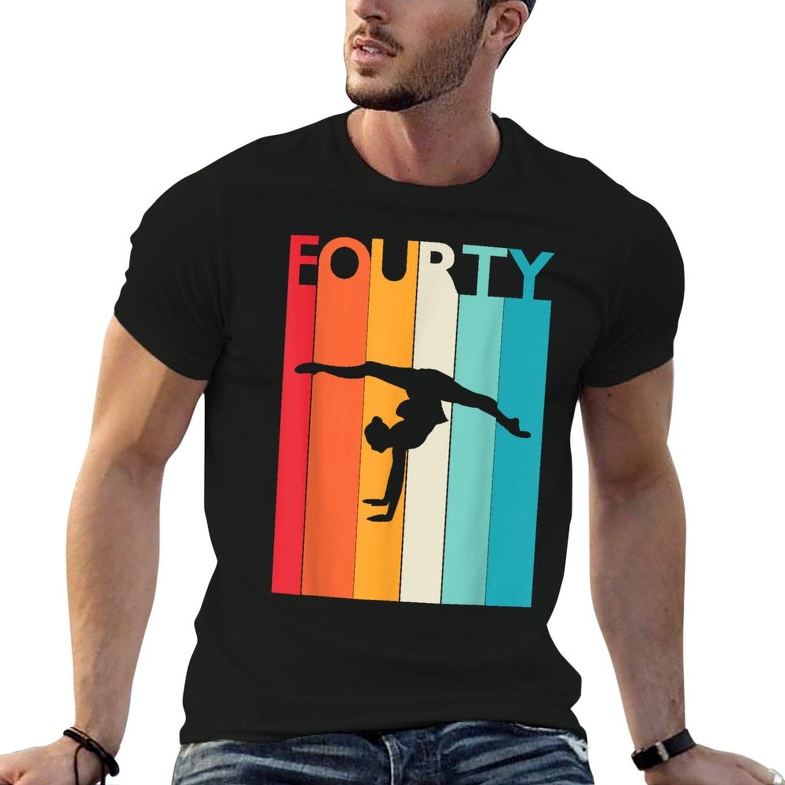 40th Birthday Gift Vintage Gymnastics for 40 Year Old  Stretchy T-Shirt