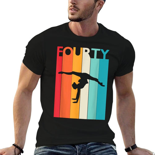 40th Birthday Gift Vintage Gymnastics for 40 Year Old  Stretchy T-Shirt