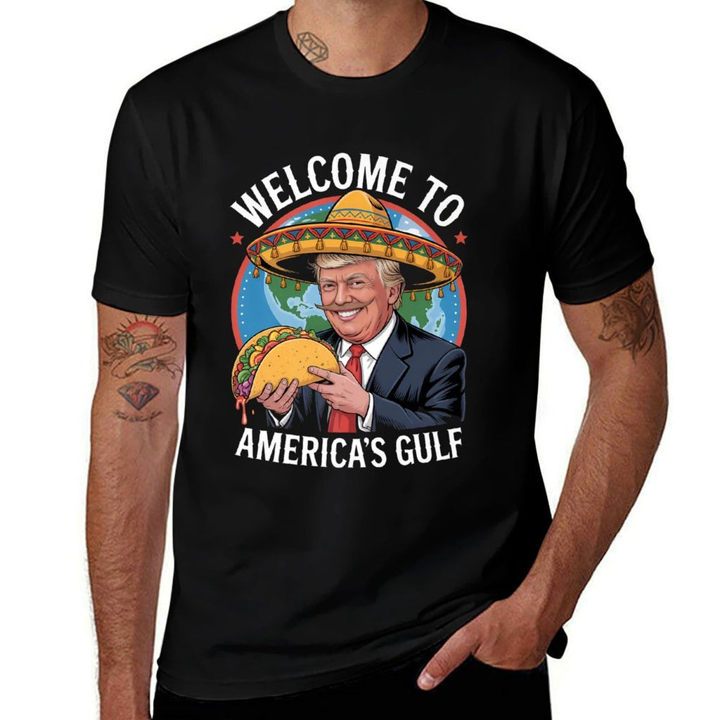 Funny American Graphic Welcome to Americas Gulf Premium  Heathered Texture T-Shirt