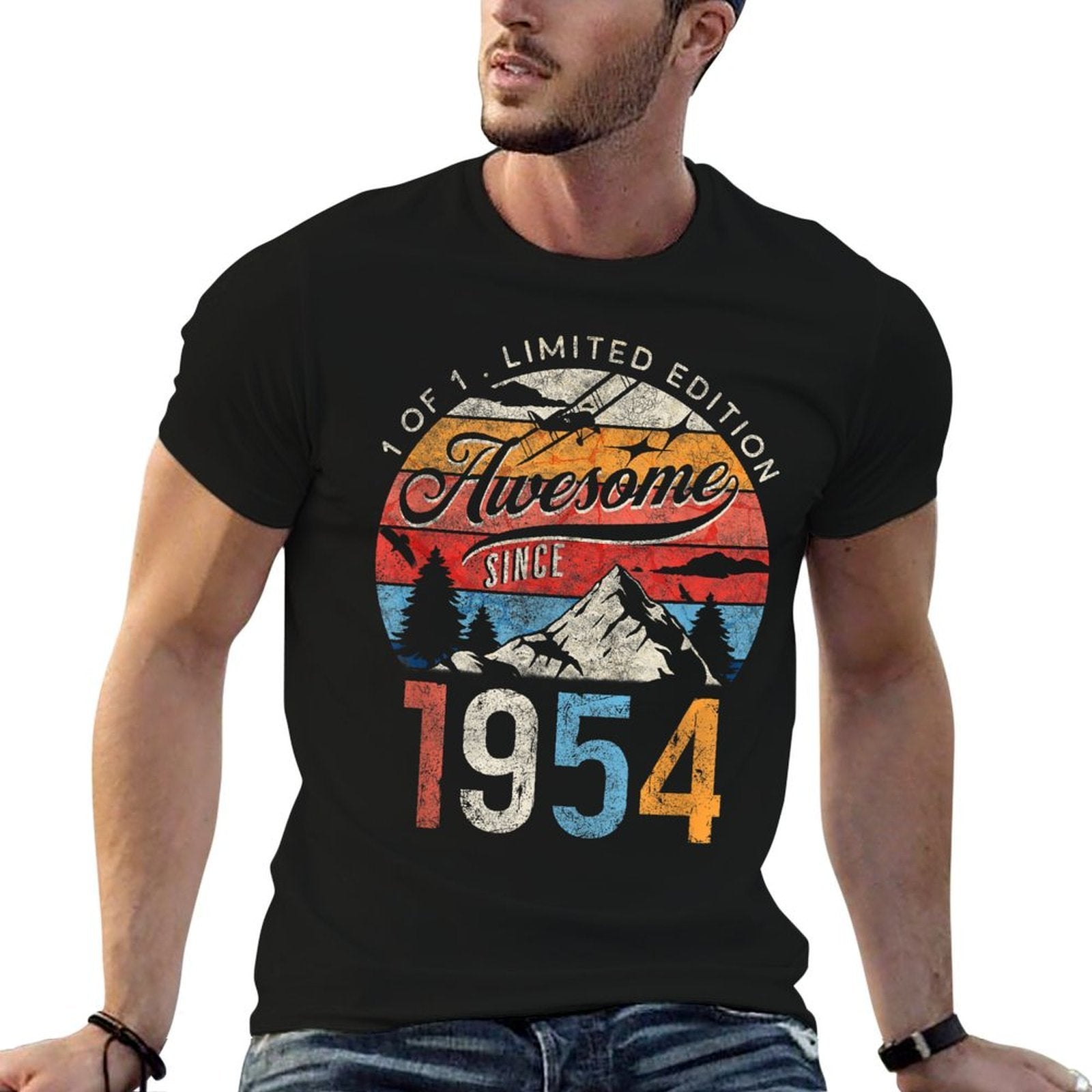 70 Year Old Vintage 1954 Limited Edition 70th Birthday  Heathered Texture T-Shirt