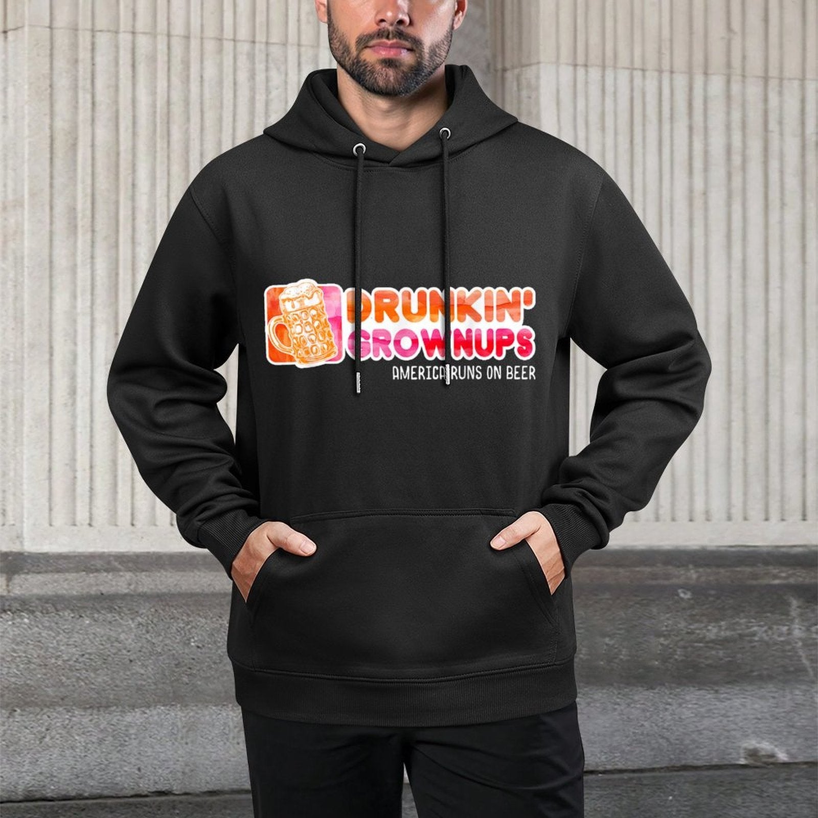 Drunken Grownups American Dad Run On Beer Funny Customizable Surface Hoodie