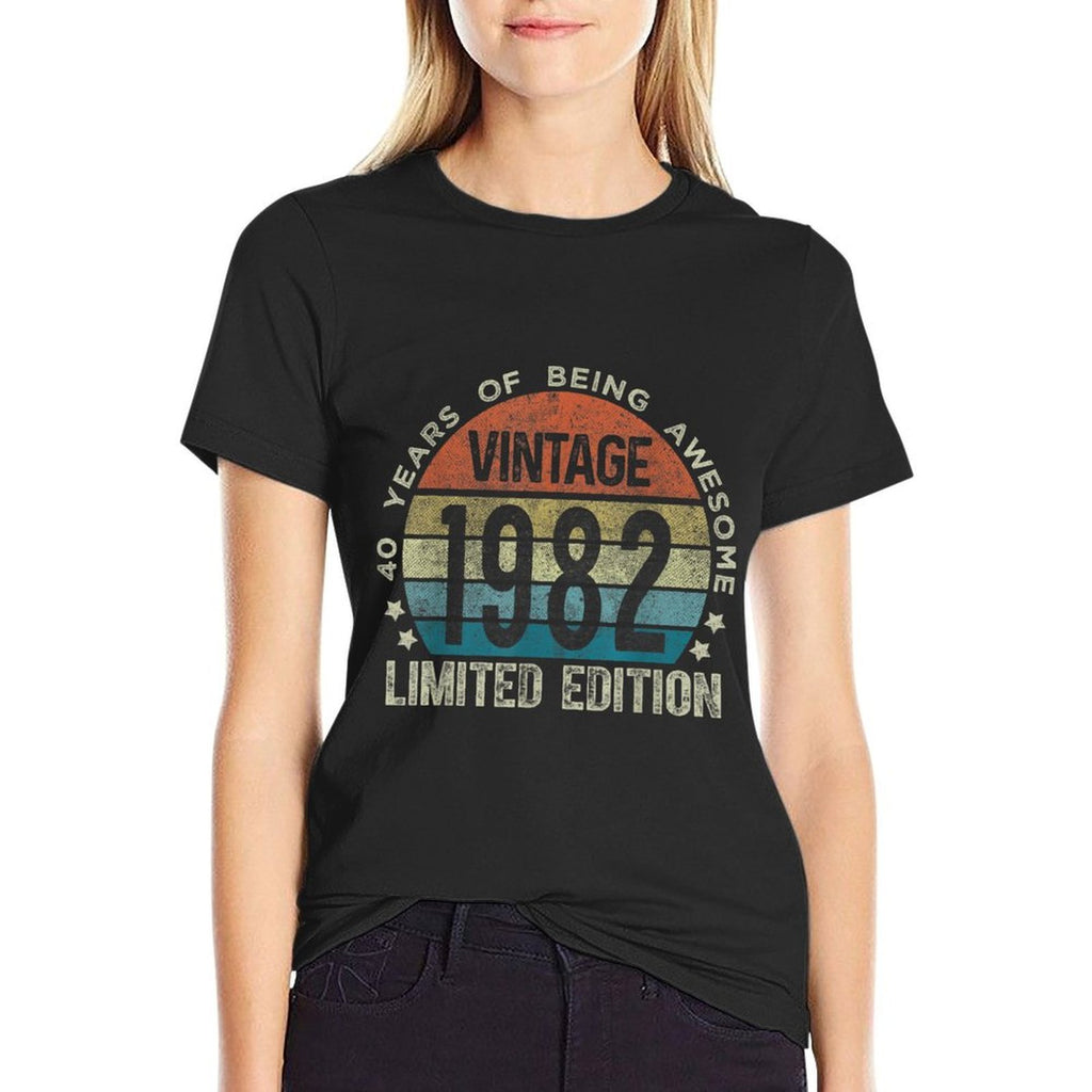 40 Year Old Gifts Vintage 1982 Limited Edition 40th Birthday  Polyester Blend T-Shirt