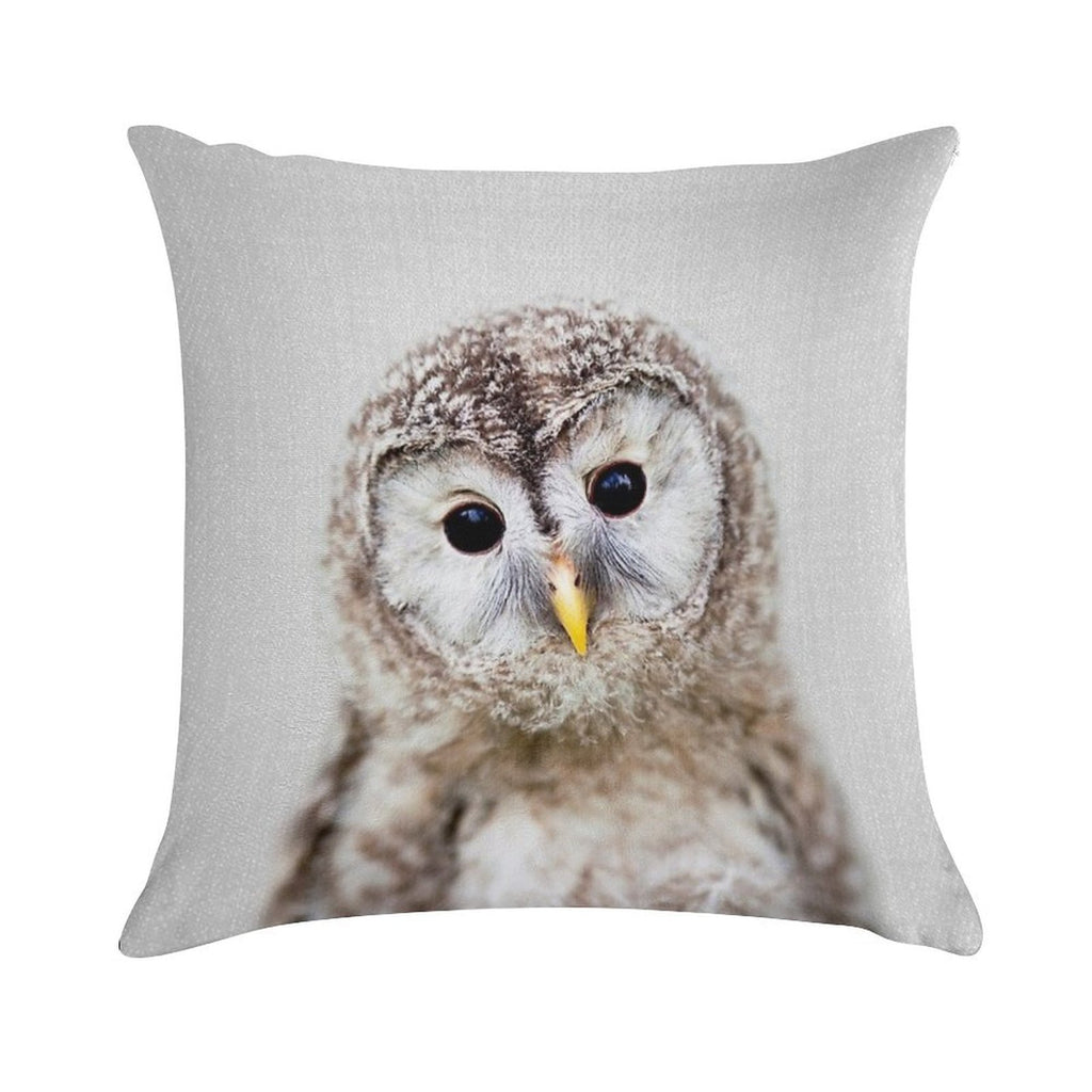 Baby Owl - Colorful Soft Bedroom Essential Throw Pillow