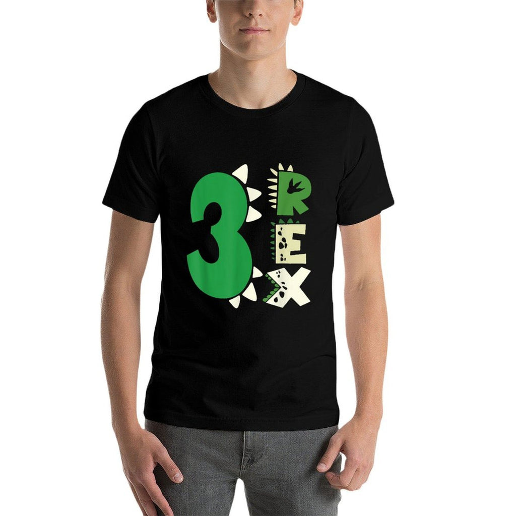 Three Rex Birthday Boy 3rd Dinosaur Birthday T-Rex Birthday  Relaxed-fit T-Shirt