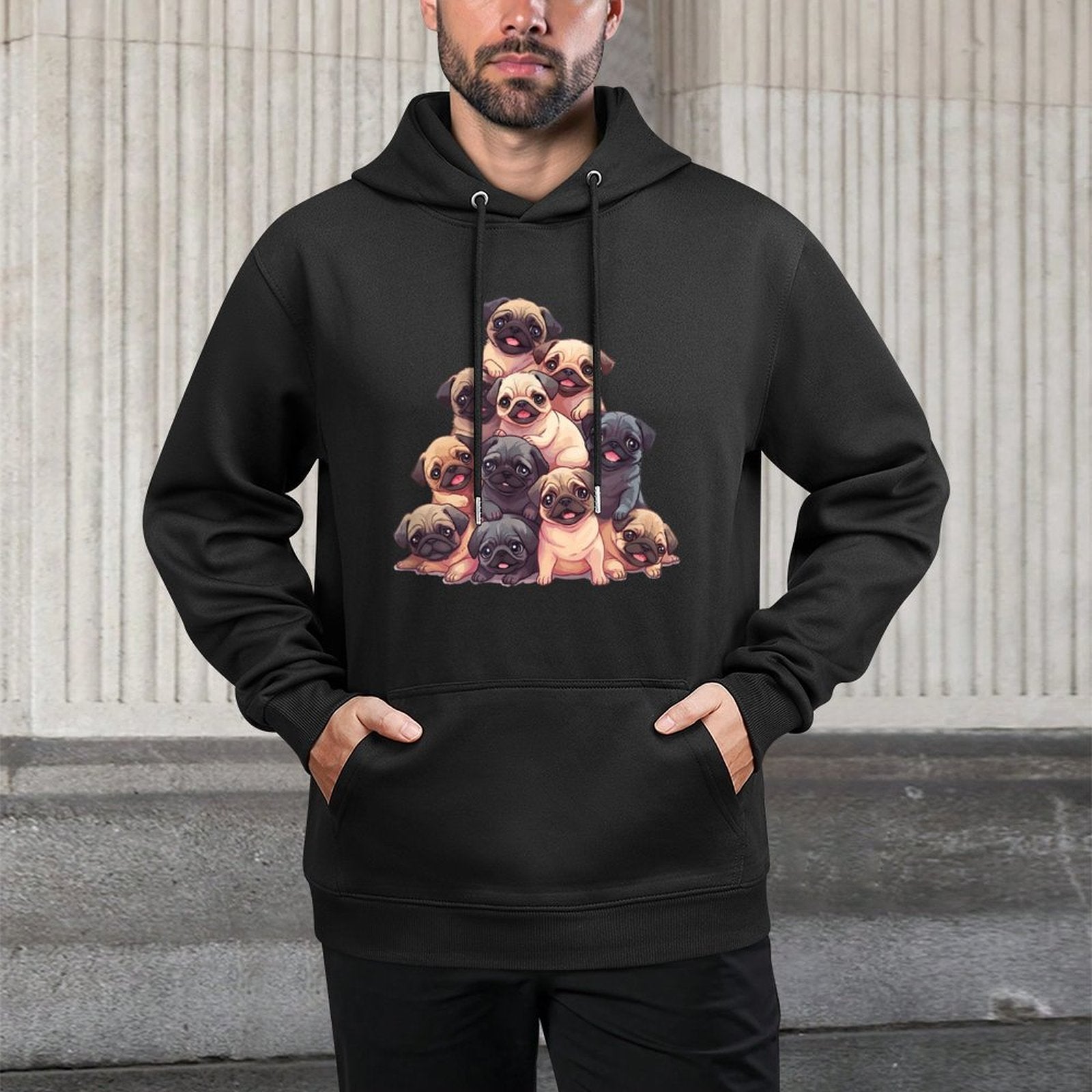 Cute Kawaii Pug Boys Girls Womens Kids Easy Care Hoodie