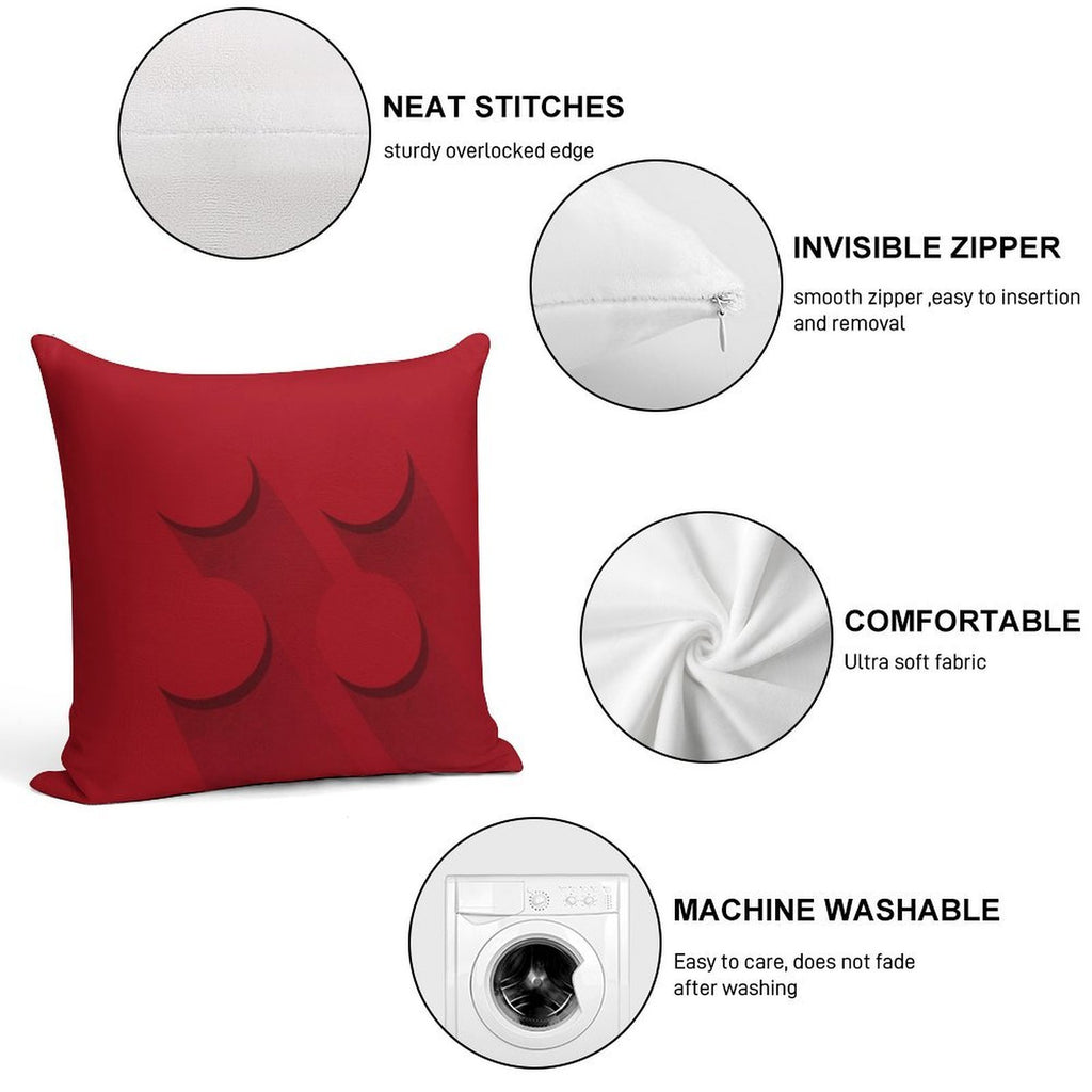 Red Brick Soft Durable Construction Throw Pillow