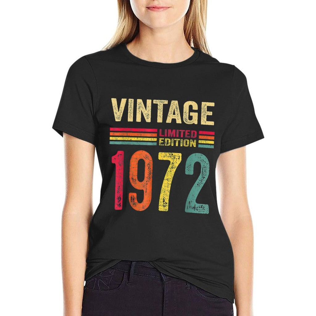 50 Year Old Gifts Vintage 1972 Limited Edition 50th Birthday  Oversized Silhouette T-Shirt