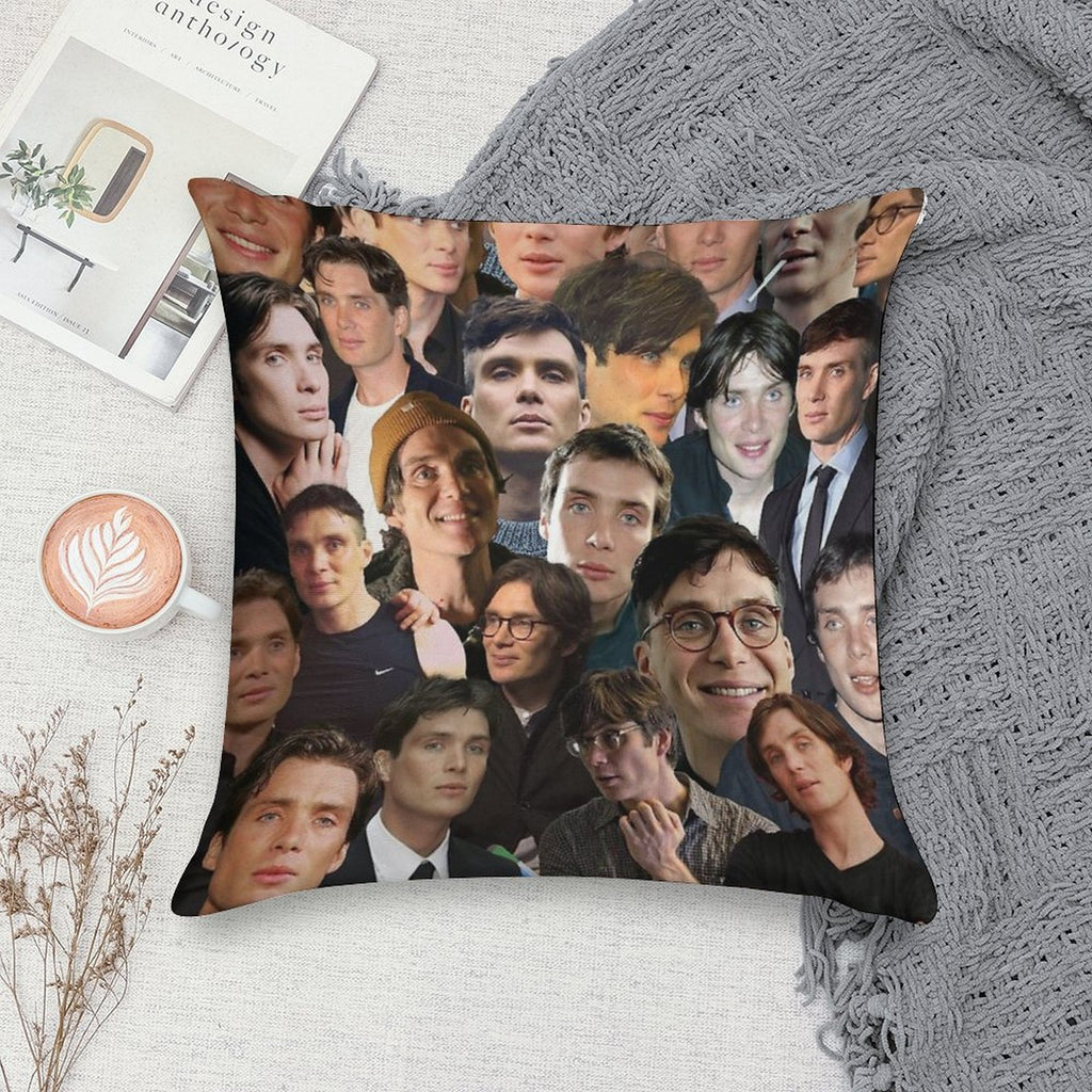 Cillian Murphy Photo Collage Soft Easy Maintenance Throw Pillow