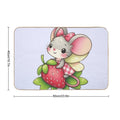 Cute Mouse Fairy with A Strawberry Durable Bath Mat