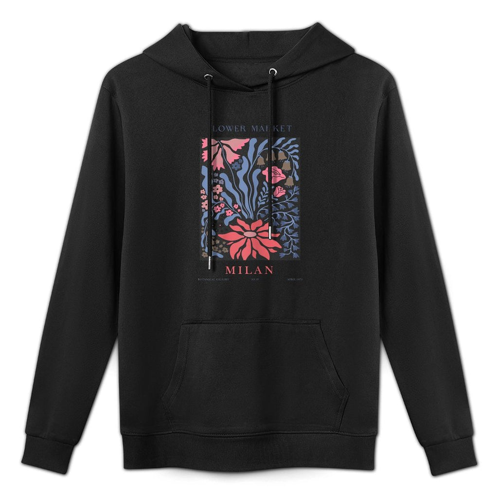 Womens Beautiful Italian Botanical Flower Market Milan Italy Durable Construction Hoodie