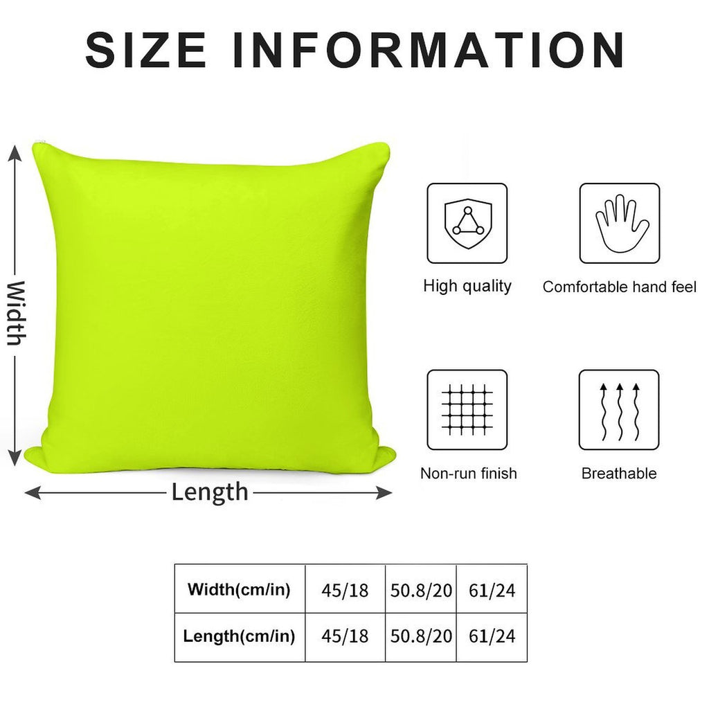 Bright Green Lime Neon Color Soft Gift Ready Throw Pillow