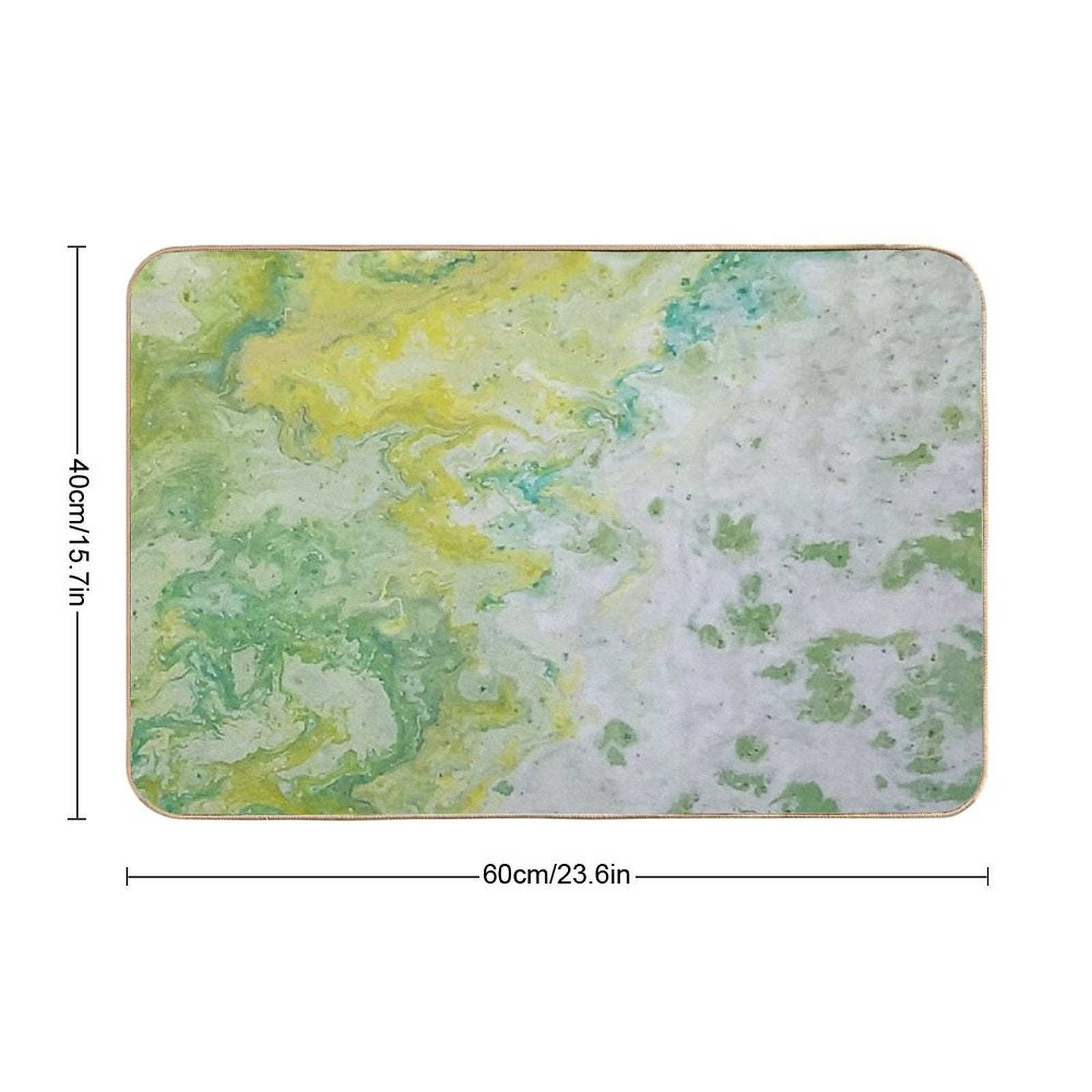 Lime Green Yellow Acrylic Abstract  Eco-Friendly Bath Mat