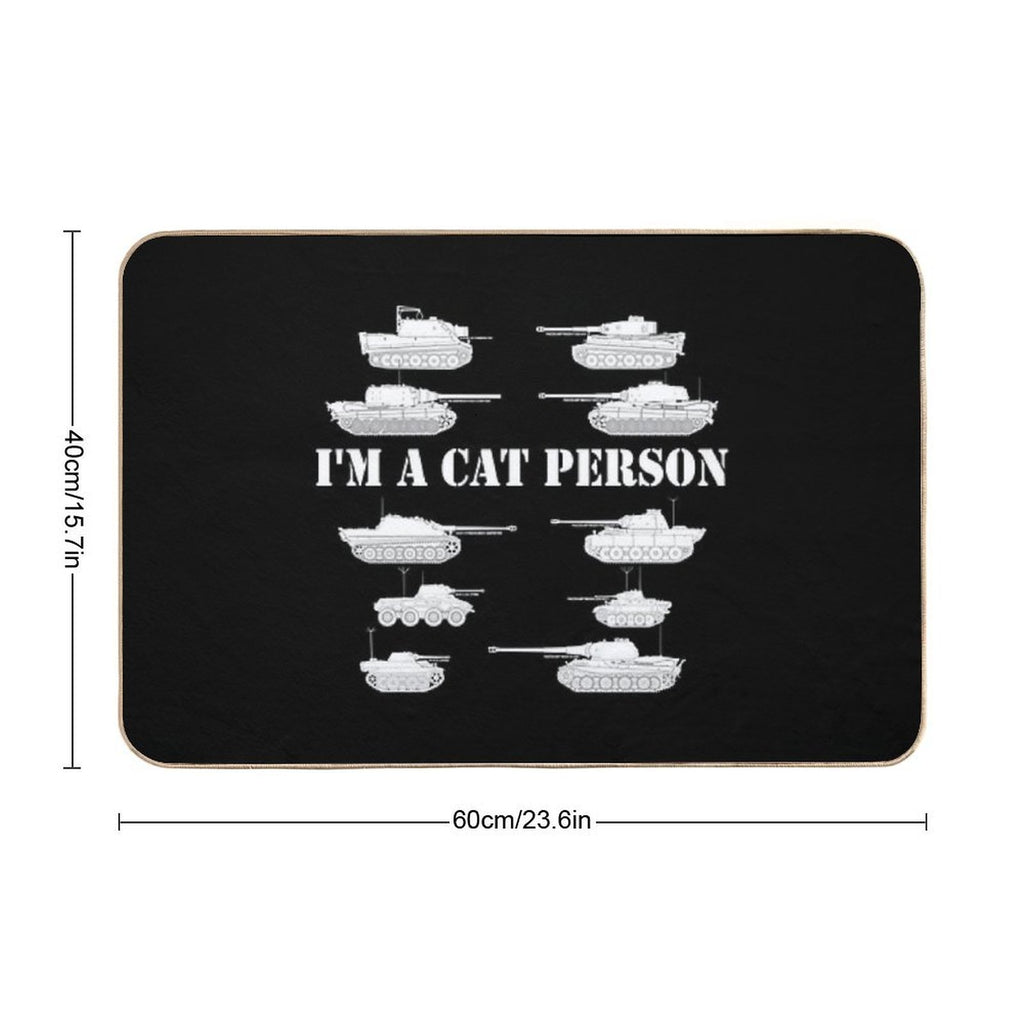 Im A Cat Person Ww2 10 German Tanks  Fade-Resistant Bath Mat