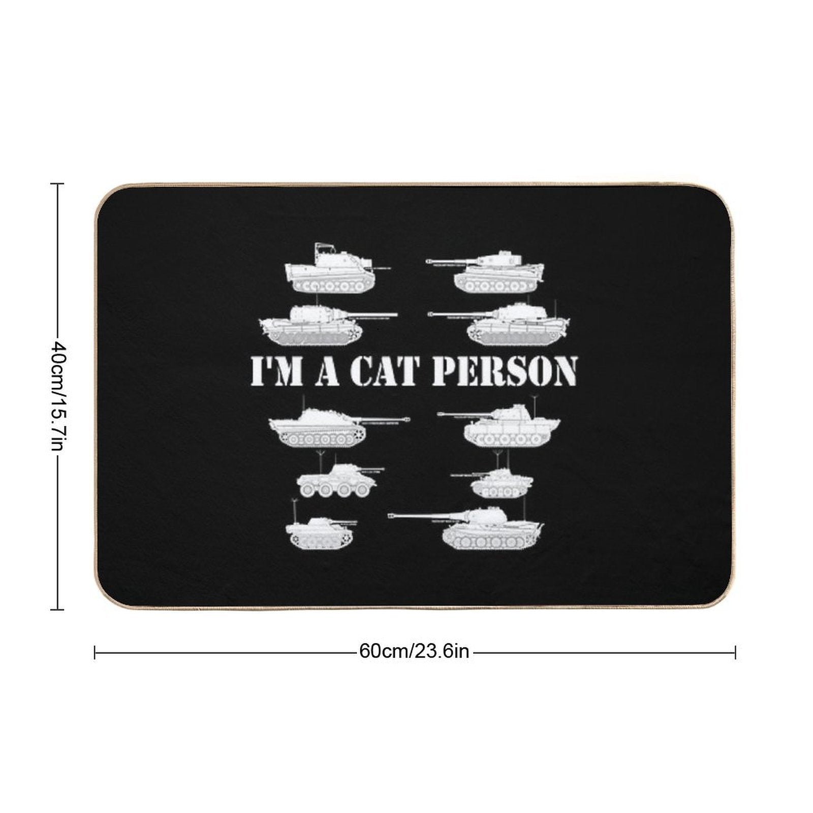 Im A Cat Person Ww2 10 German Tanks  Fade-Resistant Bath Mat