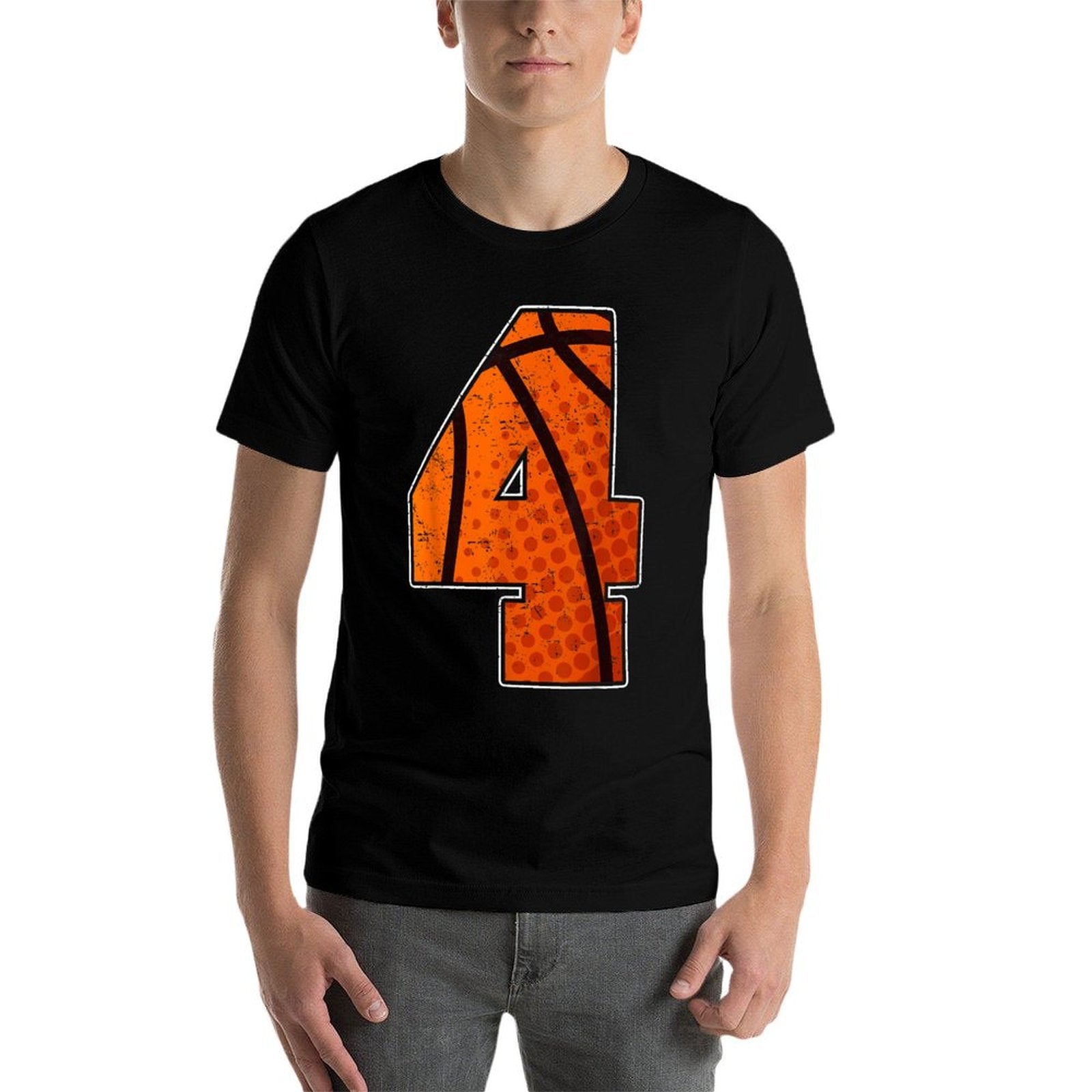 Basketball Birthday 4 Four Year Old Boy Girl Sports  Stretchy T-Shirt