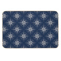 Vintage Nautical Compass Rose ~ Nautical Pattern ~ White on Navy Blue  Repositionable Bath Mat